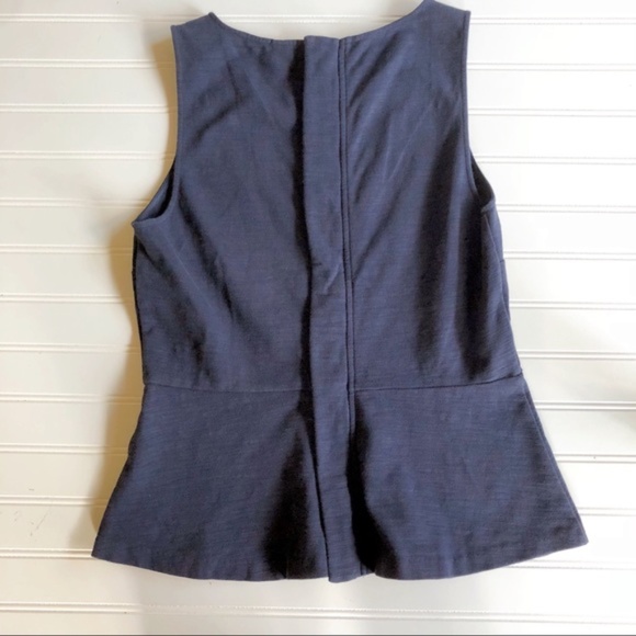 J. Crew Ponte Navy Peplum Sleeveless Top Small - Picture 3 of 4